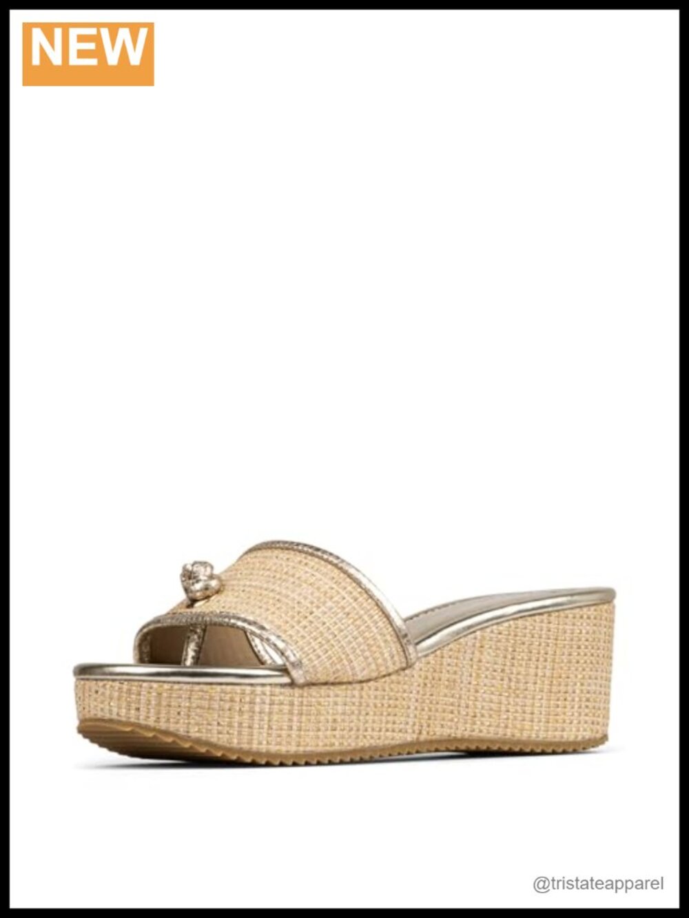 Wedge Sandals with Raffia Upper and 2.5 Inch Heel, Cushioned Slingback